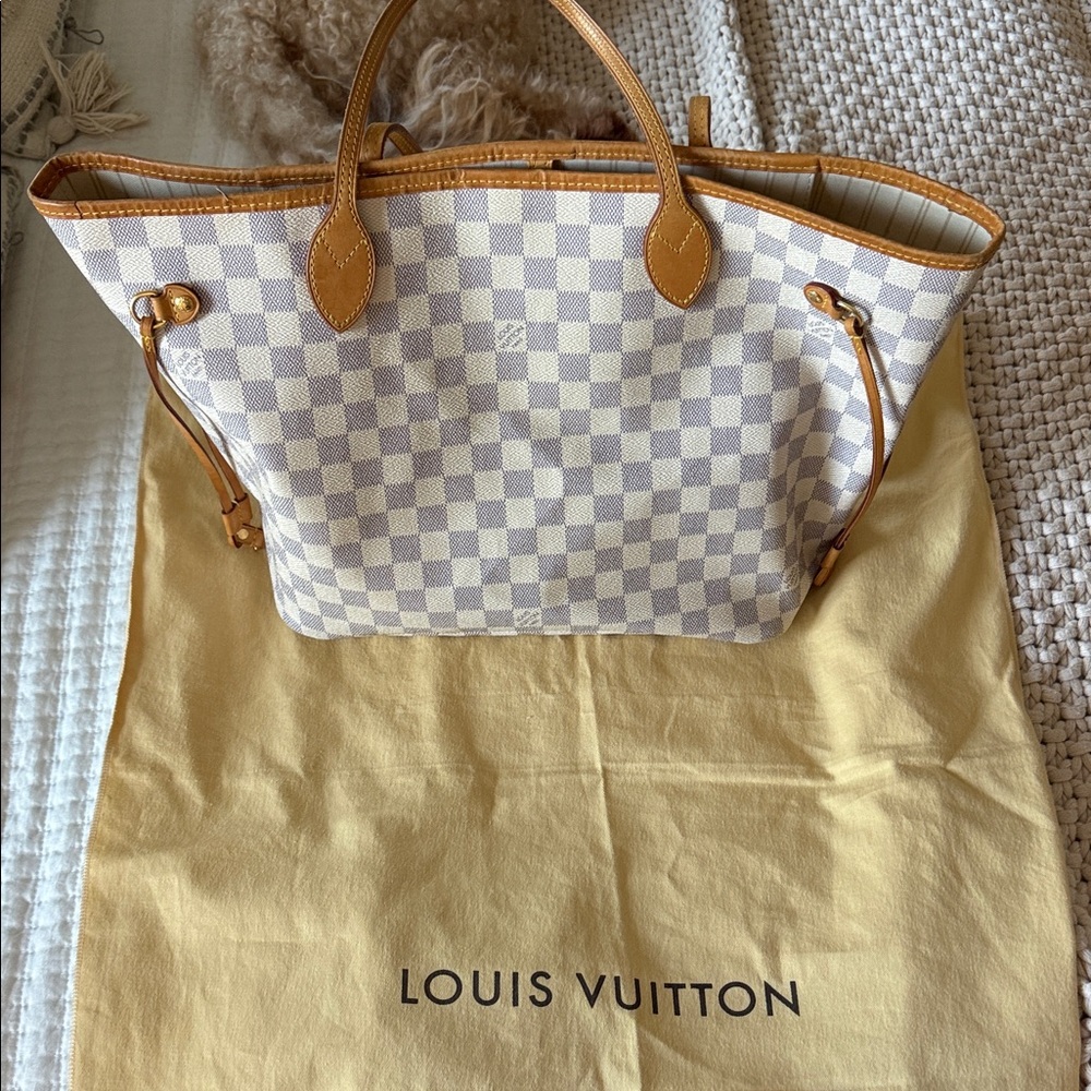 Louis Vuitton Damier Azur Tote - Cream and Tan